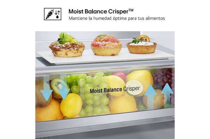 LG Outlet Frigorífico Combi Door Cooling+, 2,03m, Clasificación C, capacidad de 419l, inox antihuellas. Serie 500, GBV5240CPY.OUTLET