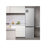 LG Frigorífico Combi Door Cooling+, 2m, Clasificación D, capacidad de 419l, Inox Antihuellas, Serie 500, GBV5240DPY