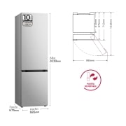 LG Frigorífico Combi  Door Cooling+,  2m, Clasificación C, capacidad de 419l, acero texturizado   antihuellas, serie 700, GBV7280CMB