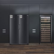 LG Congelador Total No Frost, Clasificación D, 355 L, Acero Negro-grisáceo mate, GFM61MCCSF