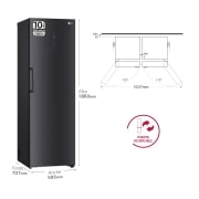 LG Frigorífico Clasificación C, 413L, Acero Negro-grisáceo mate  antihuellas, GLM71MCCSX