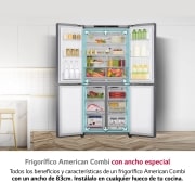 LG Frigorífico American Combi  , Clasificación F, Ancho 83cm,  530l. Inox antihuellas, GMB844PZFG