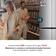 LG Frigorífico American Combi  , Clasificación F, Ancho 83cm,  530l. Inox antihuellas, GMB844PZFG