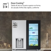 LG Frigorífico American Combi InstaView ™, Clasificación E, 638 L, Acero texturizado antihuellas, GMG960MBEE