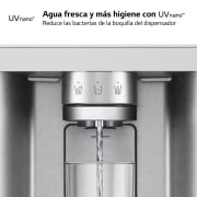 LG Frigorífico American Combi InstaView ™, Clasificación E, 638 L, Acero texturizado antihuellas, GMG960MBEE