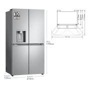 LG Frigorífico American Combi Door-in-Door™, Clasificación  E, 634 L, cero texturizado antihuellas , GMJ960MBJE