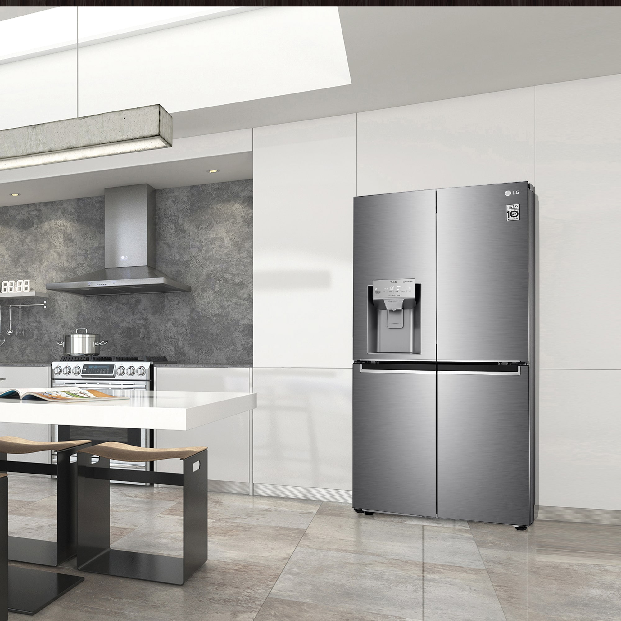 LG Frigorífico American Combi, Clasificación F, Ancho 83cm, 570l , GML844PZ6F