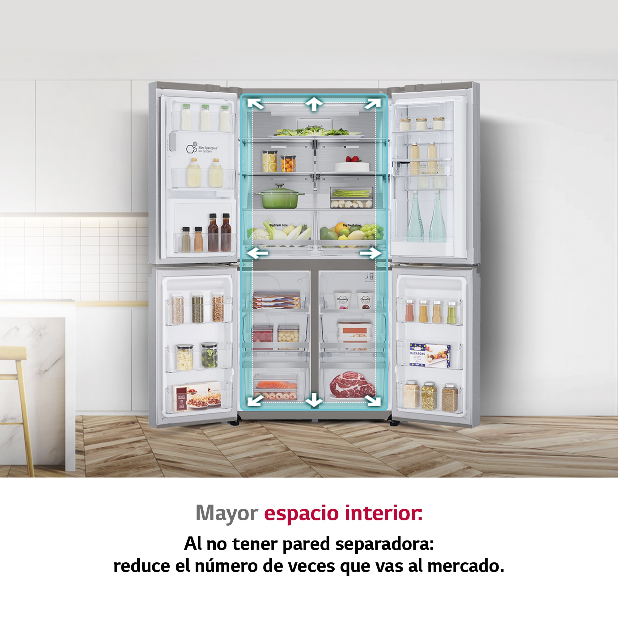 LG Frigorífico American Combi, Clasificación E, 705 L, Acero inoxidable antihuellas, GML945NS9E