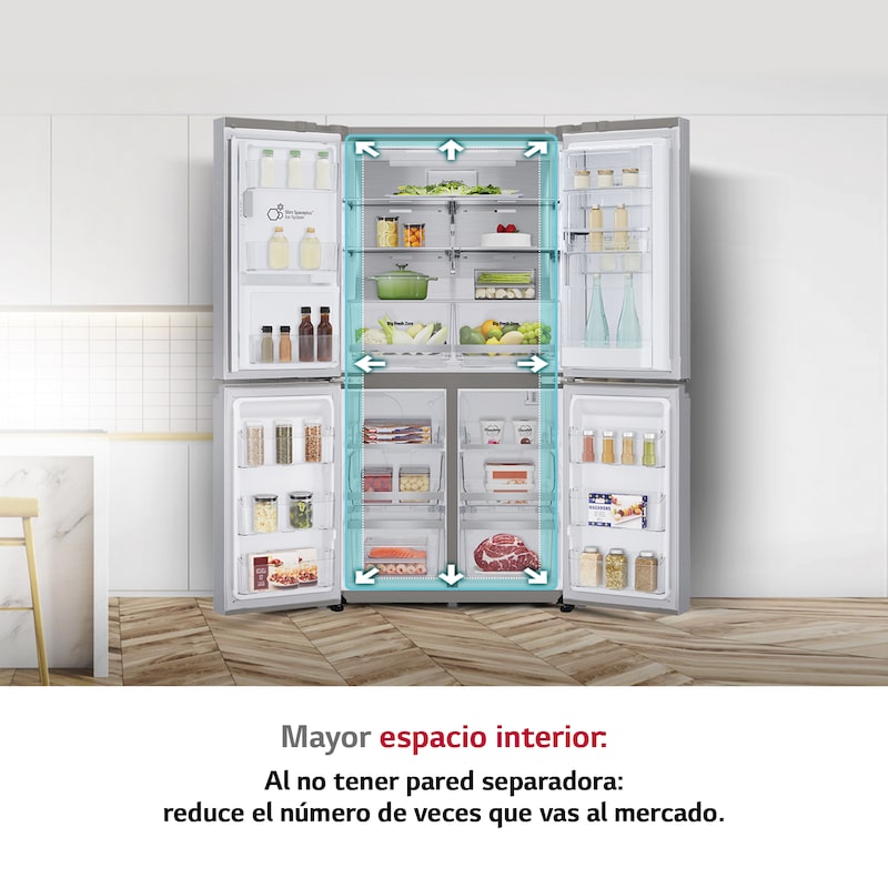 LG Frigorífico American Combi, Clasificación E, 705 L, Acero inoxidable antihuellas, GML945NS9E