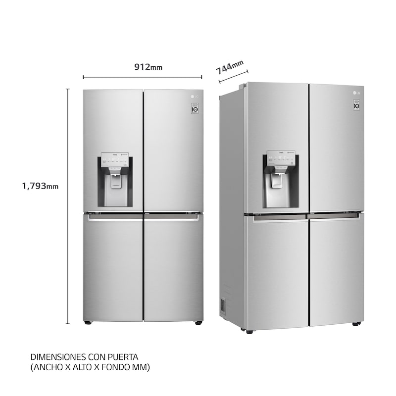 LG Frigorífico American Combi, Clasificación E, 705 L, Acero inoxidable antihuellas, GML945NS9E