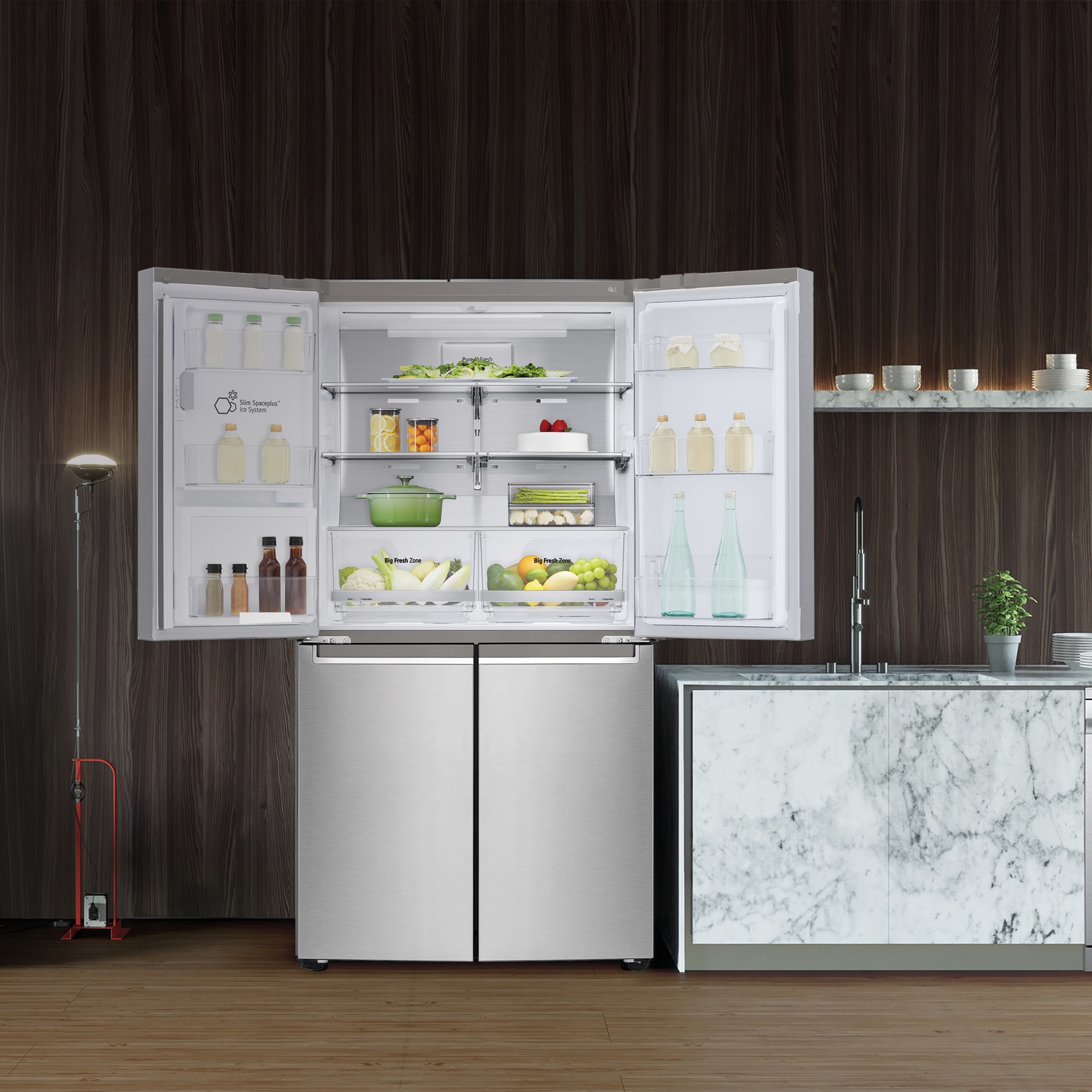 LG Frigorífico American Combi, Clasificación E, 705 L, Acero inoxidable antihuellas, GML945NS9E