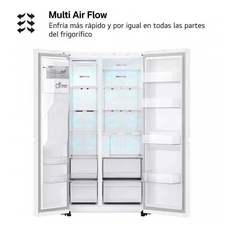 LG Frigorífico Side By side Serie 400, Blanco E, 641 L, GSLC40SWPE.ASWQEUR