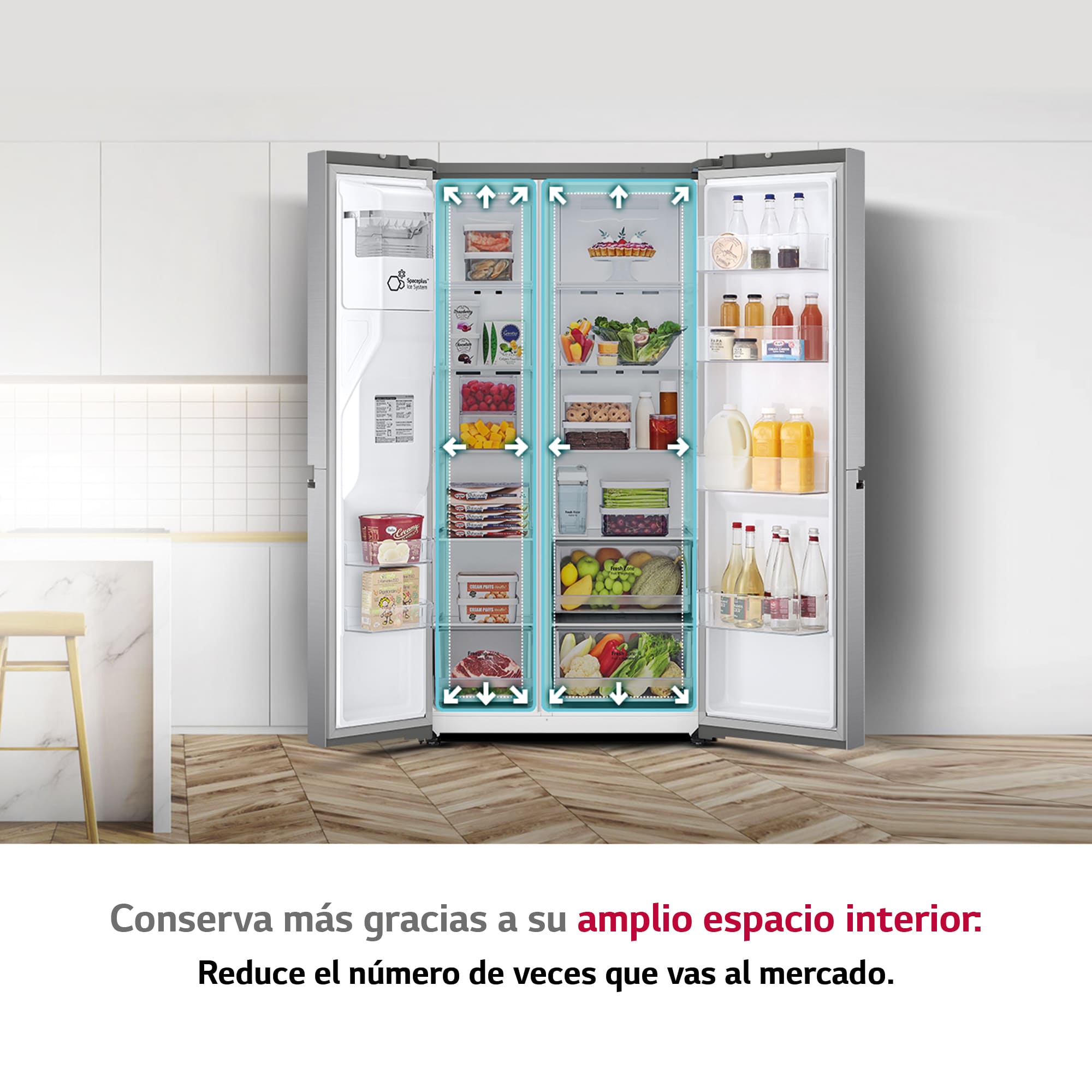 LG Frigorífico Americano Smart Inverter, Clasificación F, 635 L, GSLV51PZXM