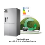 LG Frigorífico Side By side, Serie 900 Inverter Linear compressor,  Clasificación C, 635 L, sin toma de agua, GSLV91MBAC