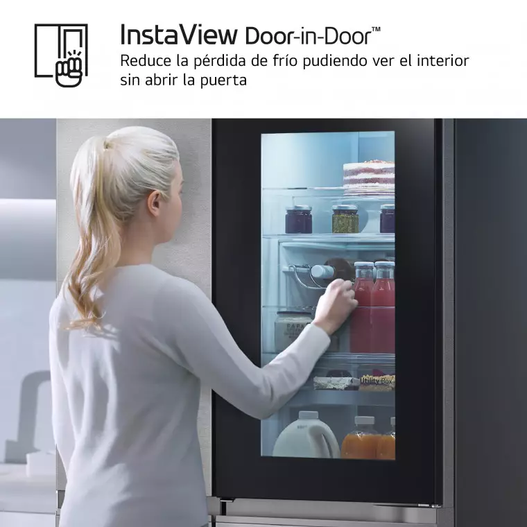 LG Frigorífico Side By side Serie 900, Instaview Door-In-Door, con Craft Ice, Acero texturizado antihuellas. D, 628 L, GSXE90MBDD.AMBQEUR