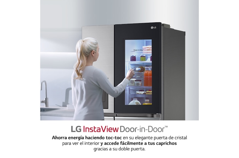 LG Frigorífico Side By side , Serie 800, Instaview Door-In-Door, Clasificación E, 635 L, GSXV80PZLE
