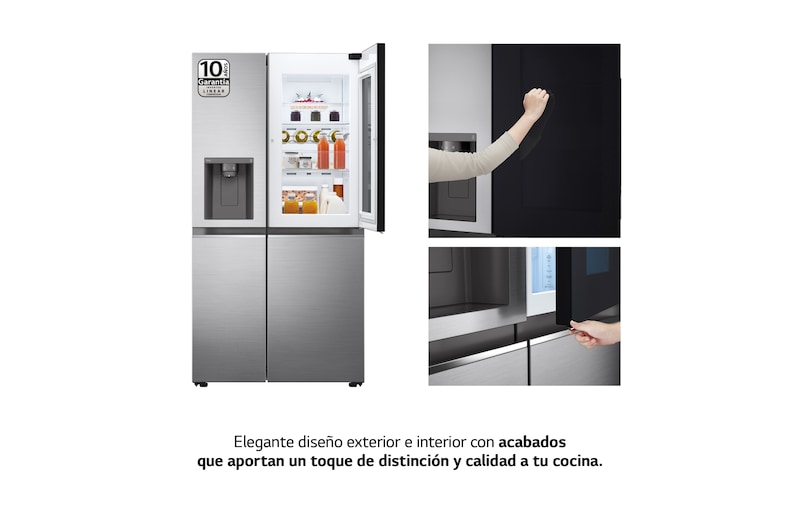 LG Frigorífico Side By side , Serie 800, Instaview Door-In-Door, Clasificación E, 635 L, GSXV80PZLE