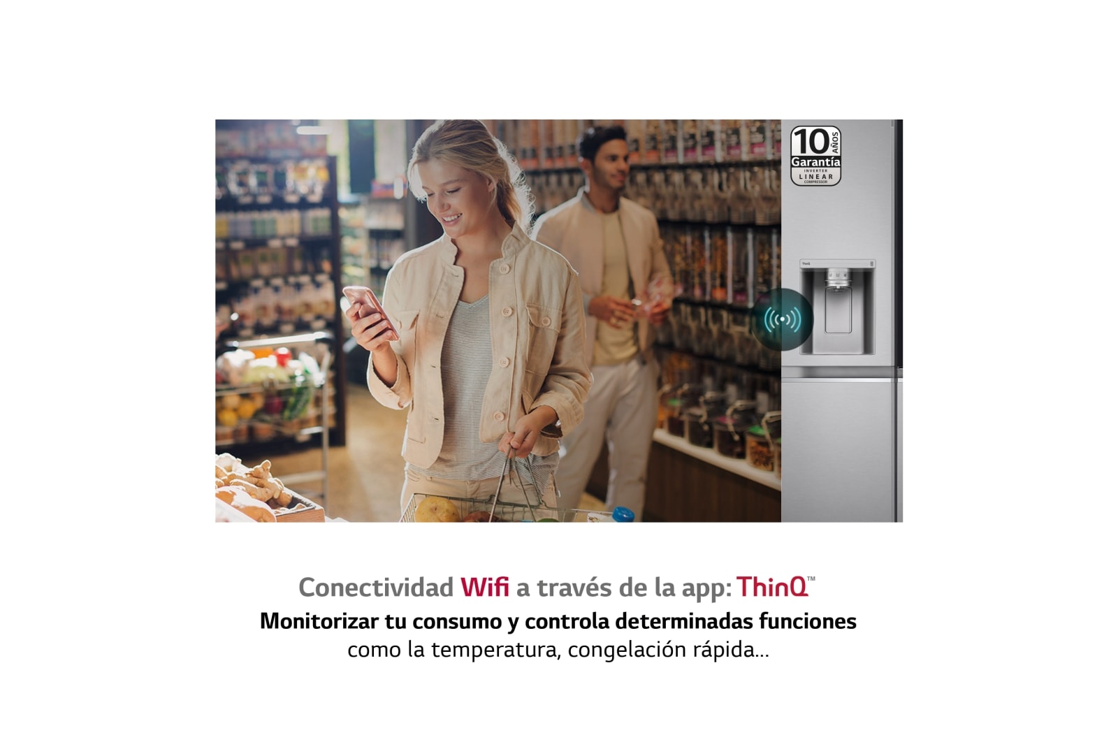 LG Frigorífico Side By side , Serie 800, Instaview Door-In-Door, Clasificación E, 635 L, GSXV80PZLE