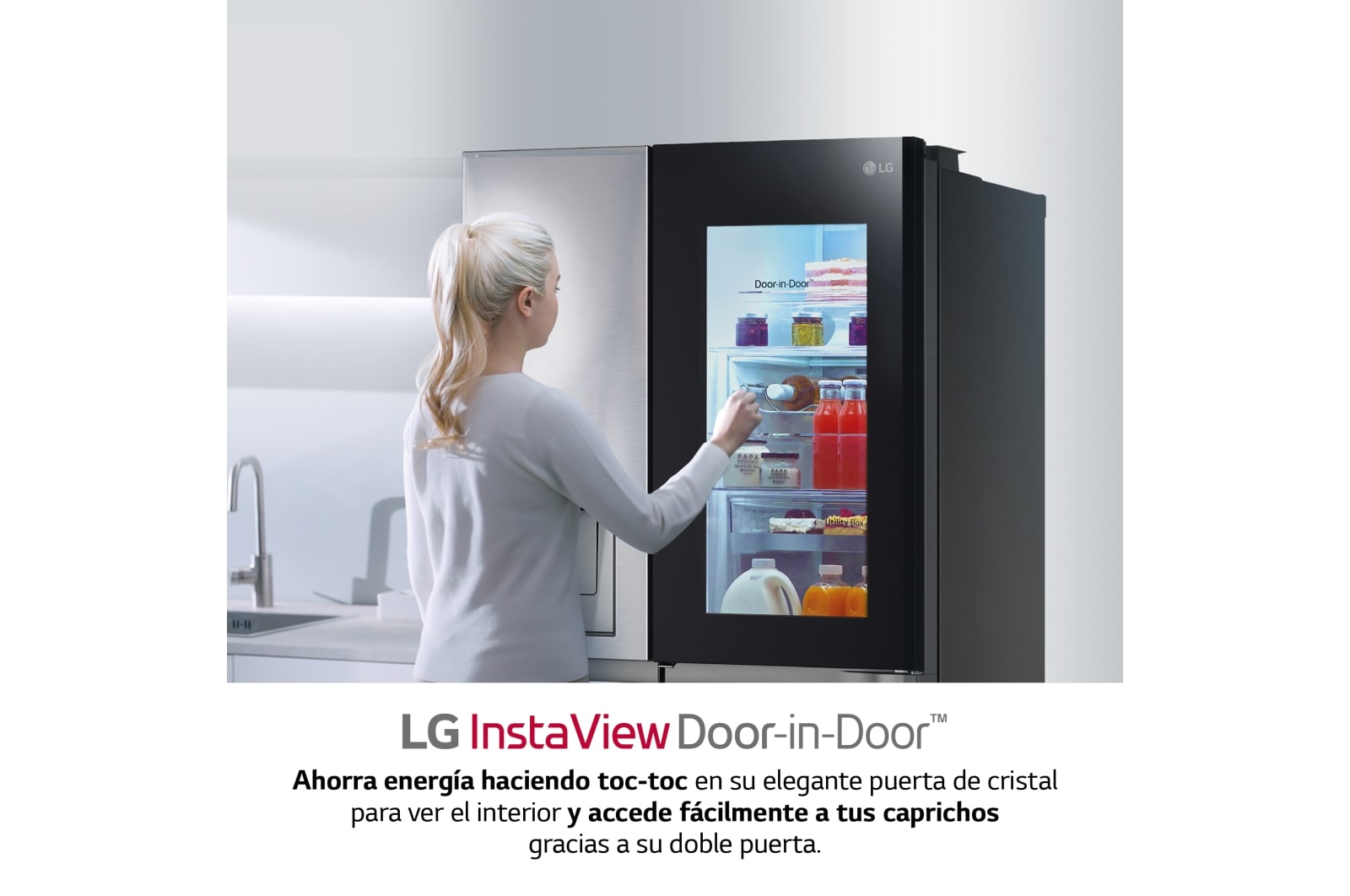 LG Frigorífico Americano Instaview Door-In-Door con Craft Ice, Clasificación E, 635 L, GSXV90MCDE