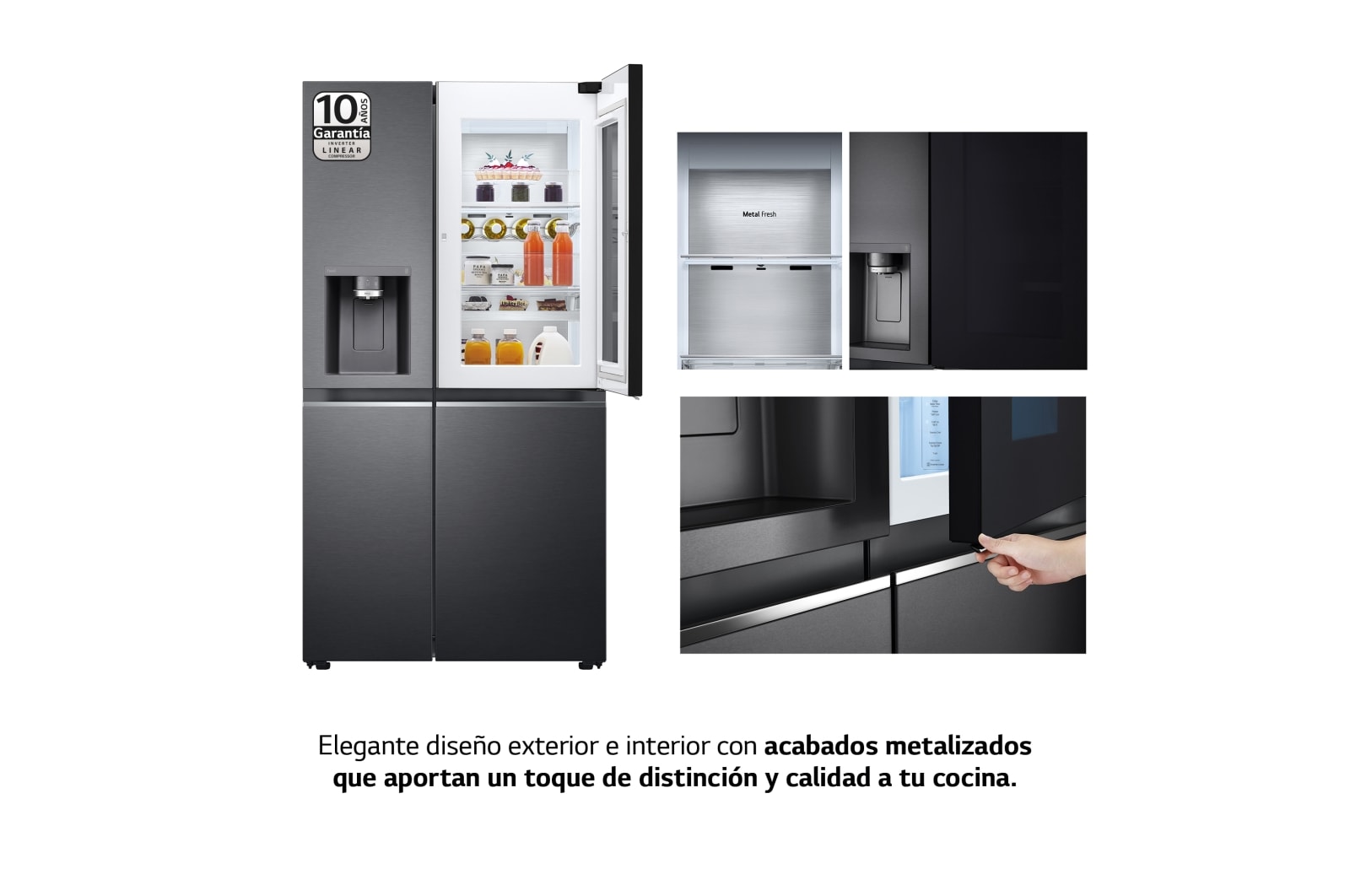 LG Frigorífico Americano Instaview Door-In-Door con Craft Ice, Clasificación E, 635 L, GSXV90MCDE