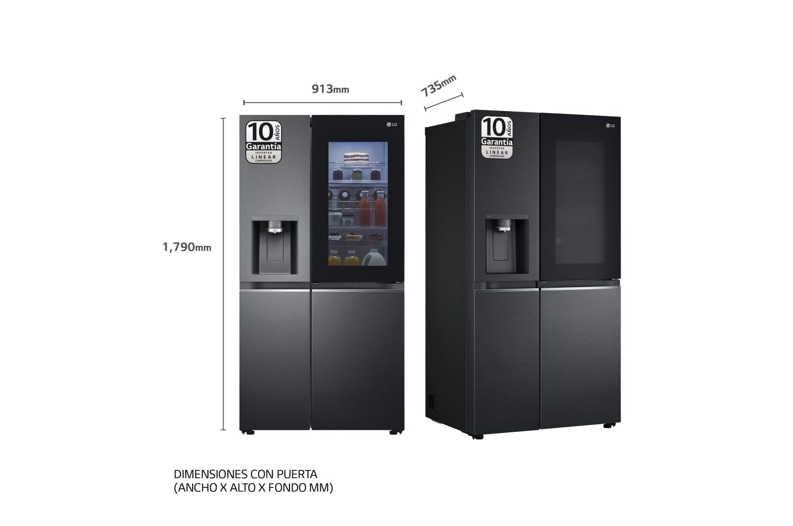 LG Frigorífico Americano Instaview Door-In-Door con Craft Ice, Clasificación E, 635 L, GSXV90MCDE