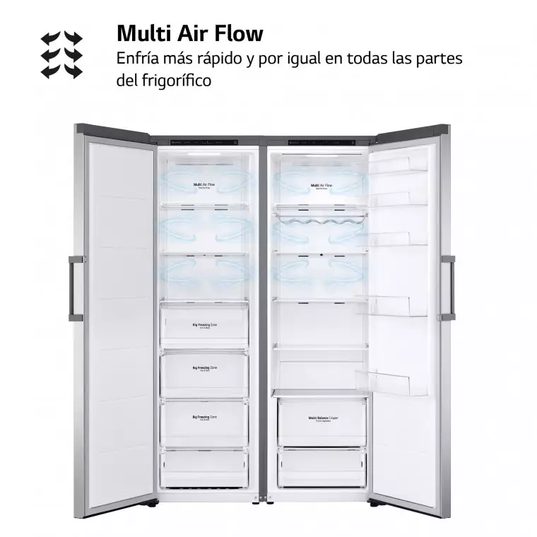 LG Set Frigorífico y congelador, 186cm, clasificación E, Inox antihuellas, GT415PZGSZ.SET