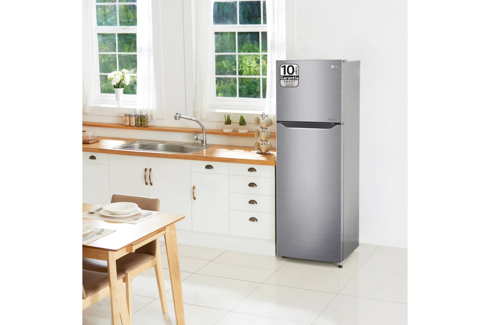 LG Frigorífico Dos Puertas, Clasificación F, Door Cooling, Total No Frost, Inox antihuellas , GTB382PZCMD