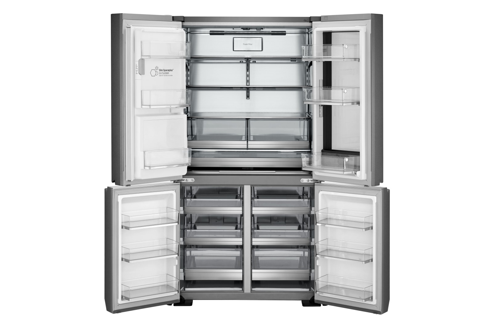 LG Frigorífico American Combi InstaView™ Door-in-Door™ 700L - Acero, LSR100