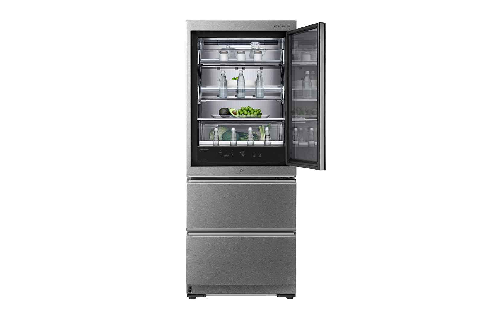 LG Frigorífico combi SIGNATURE (F, 1,79 metros, 387 litros, Puerta Instaview Door-in-Door, enfriamiento uniforme, apertura de puerta y cajones automática, Acabado en Acero Inoxidable), LSR200B