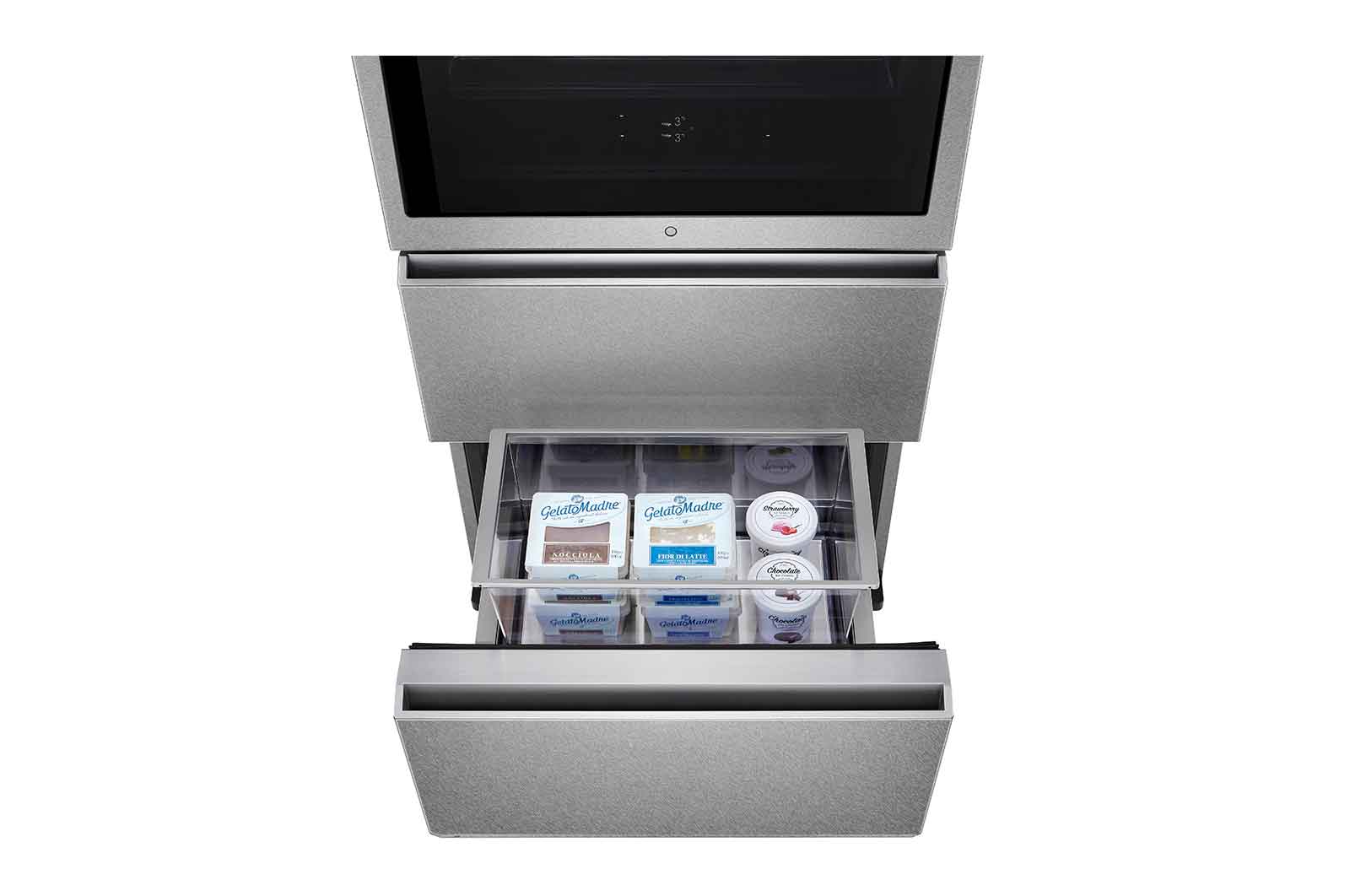 LG Frigorífico combi SIGNATURE (F, 1,79 metros, 387 litros, Puerta Instaview Door-in-Door, enfriamiento uniforme, apertura de puerta y cajones automática, Acabado en Acero Inoxidable), LSR200B