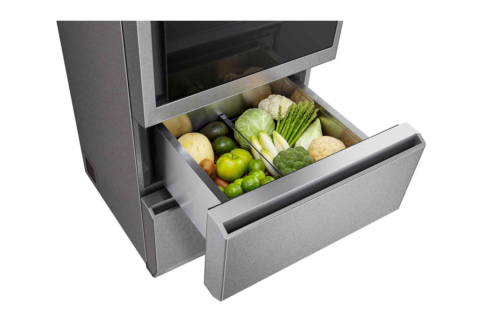 LG Frigorífico combi SIGNATURE (F, 1,79 metros, 387 litros, Puerta Instaview Door-in-Door, enfriamiento uniforme, apertura de puerta y cajones automática, Acabado en Acero Inoxidable), LSR200B