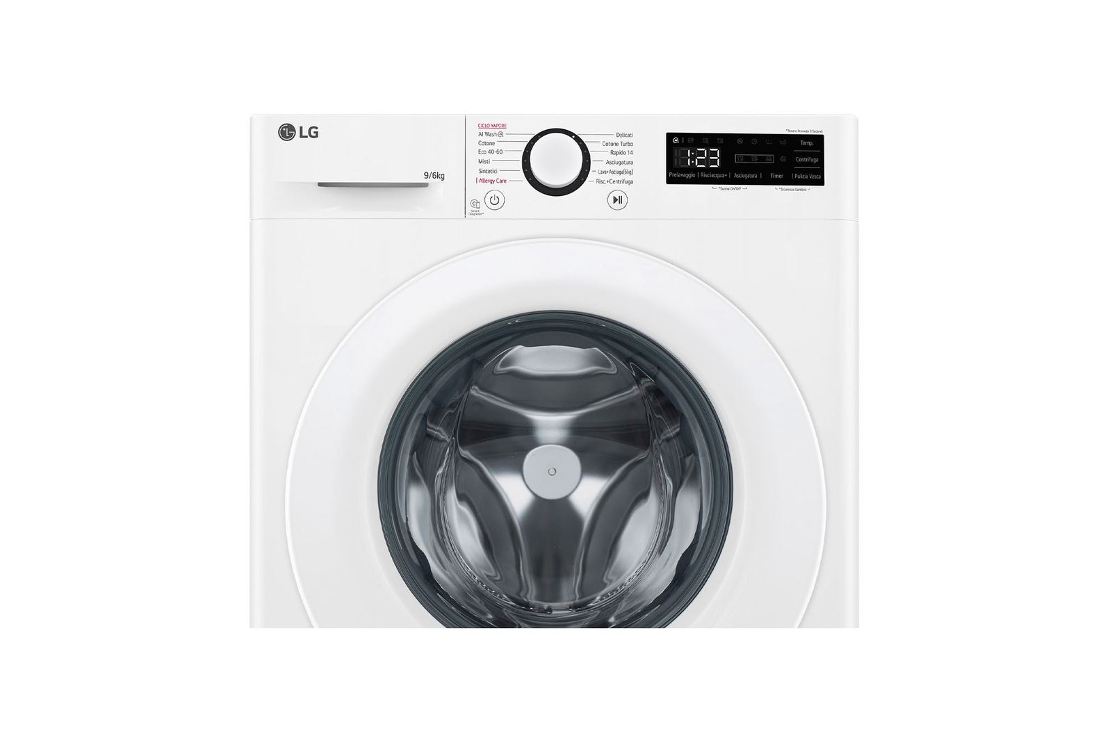 LG Lavasecadora inteligente AI Direct Drive TM, Vapor 9/6kg, 1400rpm, Un 10% más eficiente que A(lavado) /D(secado) Blanca, Serie 500 , F4DR5009A3W