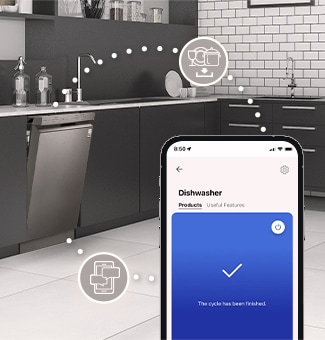 Lavavajillas conectado con un móvil