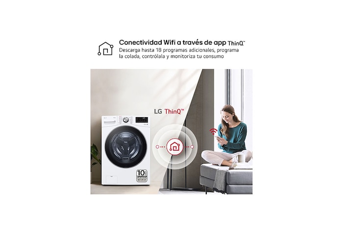 LG Outlet Lavadora inteligente AI Direct Drive. TurboWash 360º, 20kg , 1000rpm B, Blanca, Serie XXL, F0P3CYV2W.OBSEXC