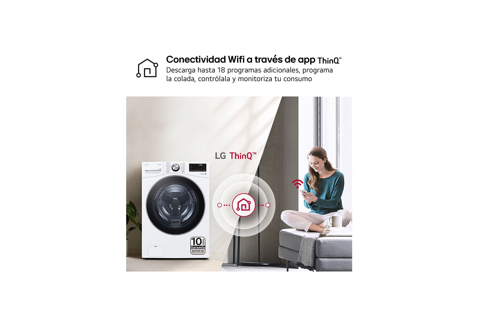 LG Lavadora inteligente AI Direct Drive. TurboWash 360º, 20kg ,  1000rpm B, Blanca, Serie XXL, F0P3CYV2W