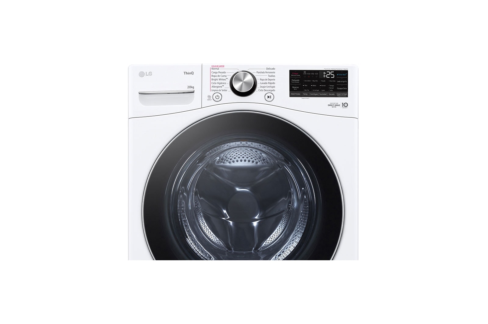 LG Lavadora inteligente AI Direct Drive. TurboWash 360º, 20kg ,  1000rpm B, Blanca, Serie XXL, F0P3CYV2W