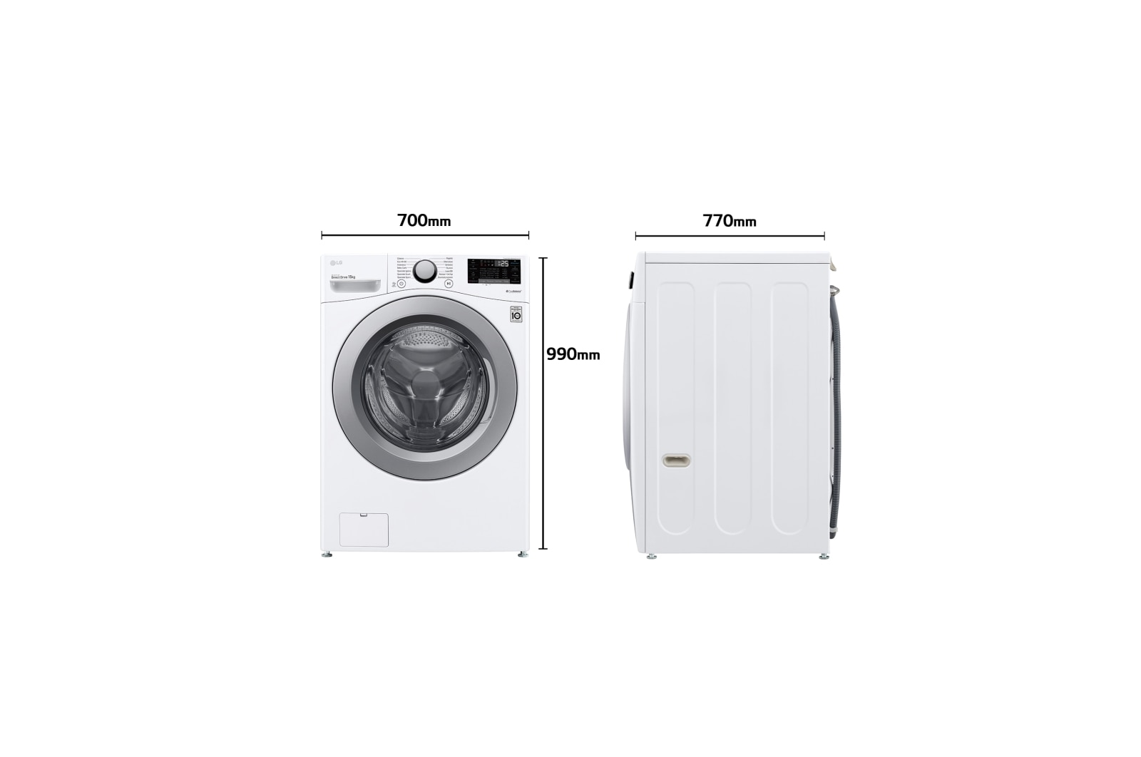 LG Lavadora Inverter Direct Drive 15 kg, E, Blanco, 1100rpm, Serie  XXL, F1P1CN4WC
