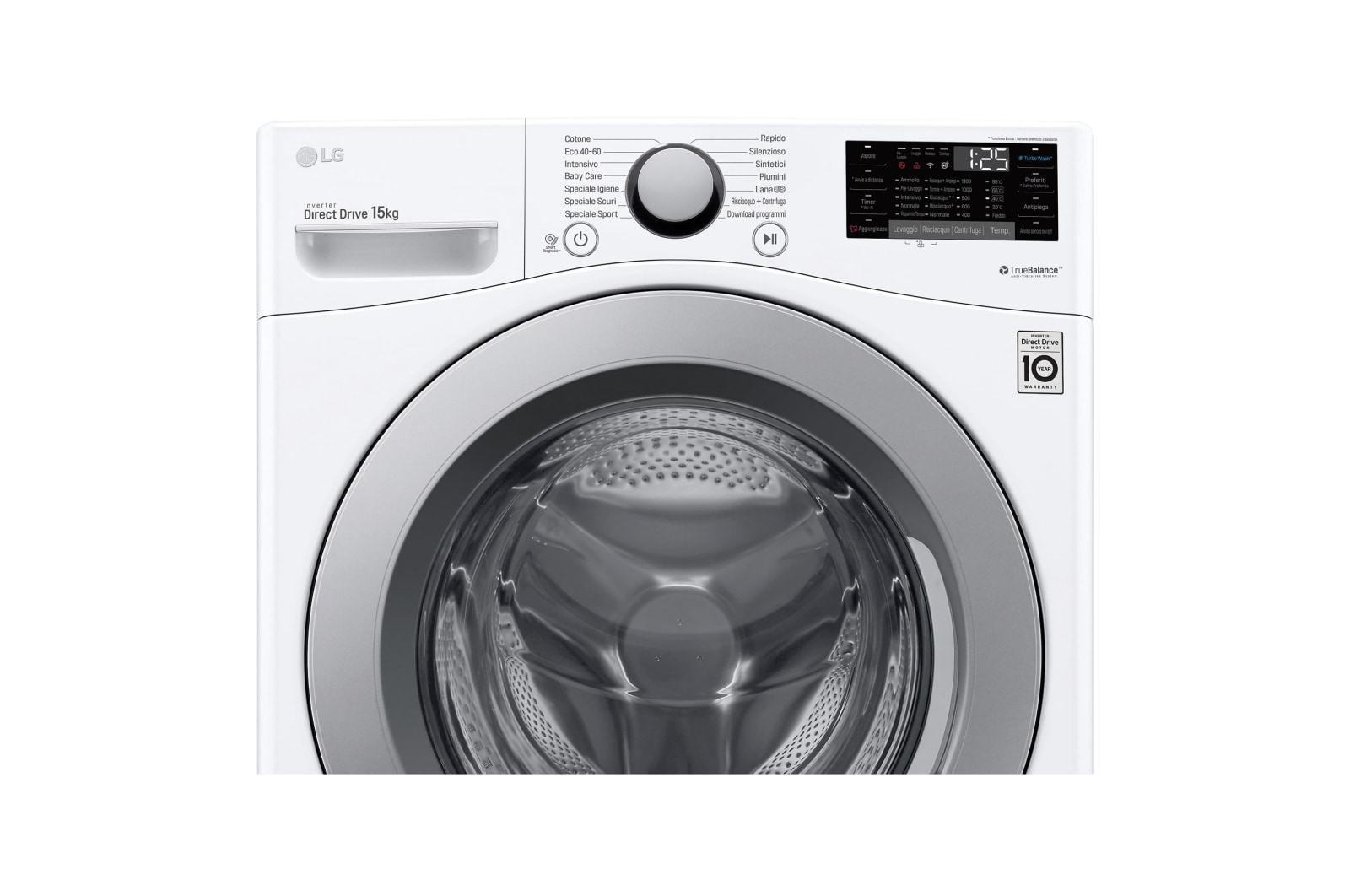 LG Lavadora Inverter Direct Drive 15 kg, E, Blanco, 1100rpm, Serie  XXL, F1P1CN4WC