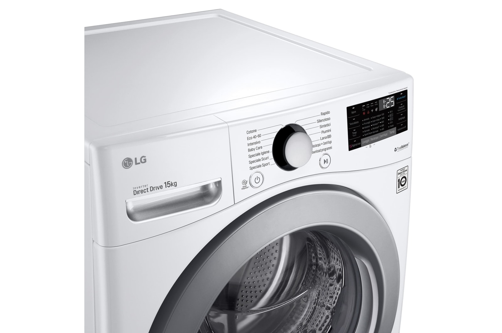LG Lavadora Inverter Direct Drive 15 kg, E, Blanco, 1100rpm, Serie  XXL, F1P1CN4WC