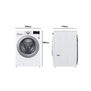 LG Lavadora Inverter Direct Drive 15 kg, E, Blanco, 1100rpm, Serie  XXL, F1P1CN4WC