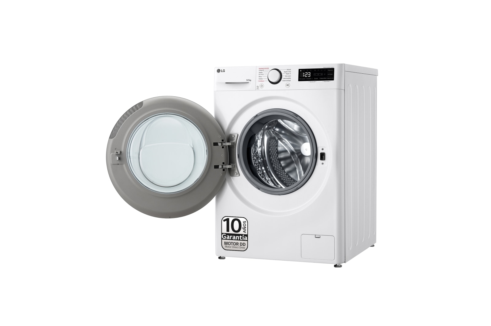 LG Lavasecadora inteligente AI Direct Drive TM, Vapor 9/5kg, 1200rpm,  Un 10% más eficiente que  A(lavado) /D(secado) Blanca, Serie Fondo especial 500 , F2DR5S09A1W