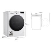 LG Lavasecadora inteligente AI Direct Drive TM, Vapor 9/5kg, 1200rpm,  Un 10% más eficiente que  A(lavado) /D(secado) Blanca, Serie Fondo especial 500 , F2DR5S09A1W