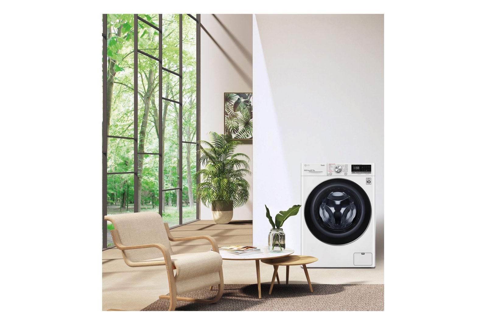 LG Lavasecadora inteligente AI Direct Drive 8,5/5kg, 1200rpm, Clasificación C(lavado)/E(secado), Blanca, Serie 500 Fondo especial, F2DV5S85S2W