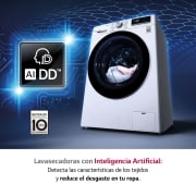 LG Lavasecadora inteligente AI Direct Drive 8,5/5kg, 1200rpm, Clasificación C(lavado)/E(secado), Blanca, Serie 500 Fondo especial, F2DV5S85S2W