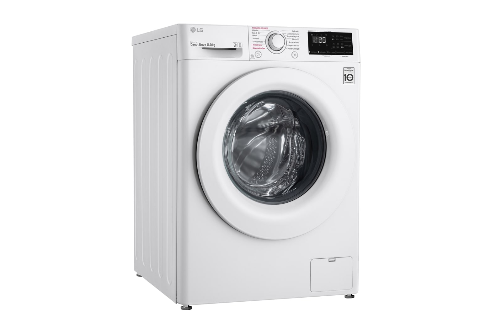 LG Lavadora inteligente AI Direct Drive 6,5kg, 1200rpm, Clasificación E, Blanca, Serie 200, F2WN2S65S3W