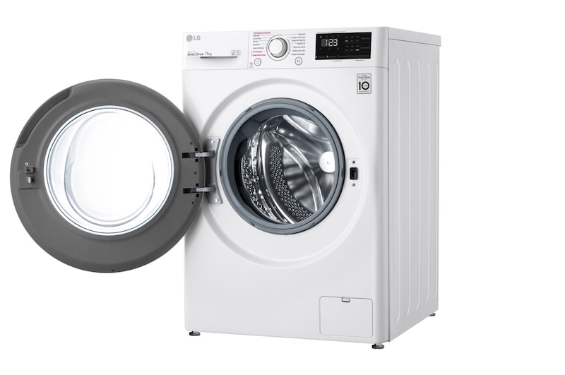 LG Lavadora inteligente AI Direct Drive 7kg, 1200rpm, Clasificación E, Blanca, Serie 200, F2WN2S70S3W