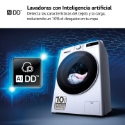 LG Lavadora inteligente AI Direct Drive,  Vapor,  8kg ,  1200rpm Un 10% más eficiente que A, Serie fondo especial 500, F2WR5S08A0W