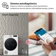 LG Lavadora inteligente AI Direct Drive,  Vapor,  8kg ,  1200rpm Un 10% más eficiente que A, Serie fondo especial 500, F2WR5S08AGW