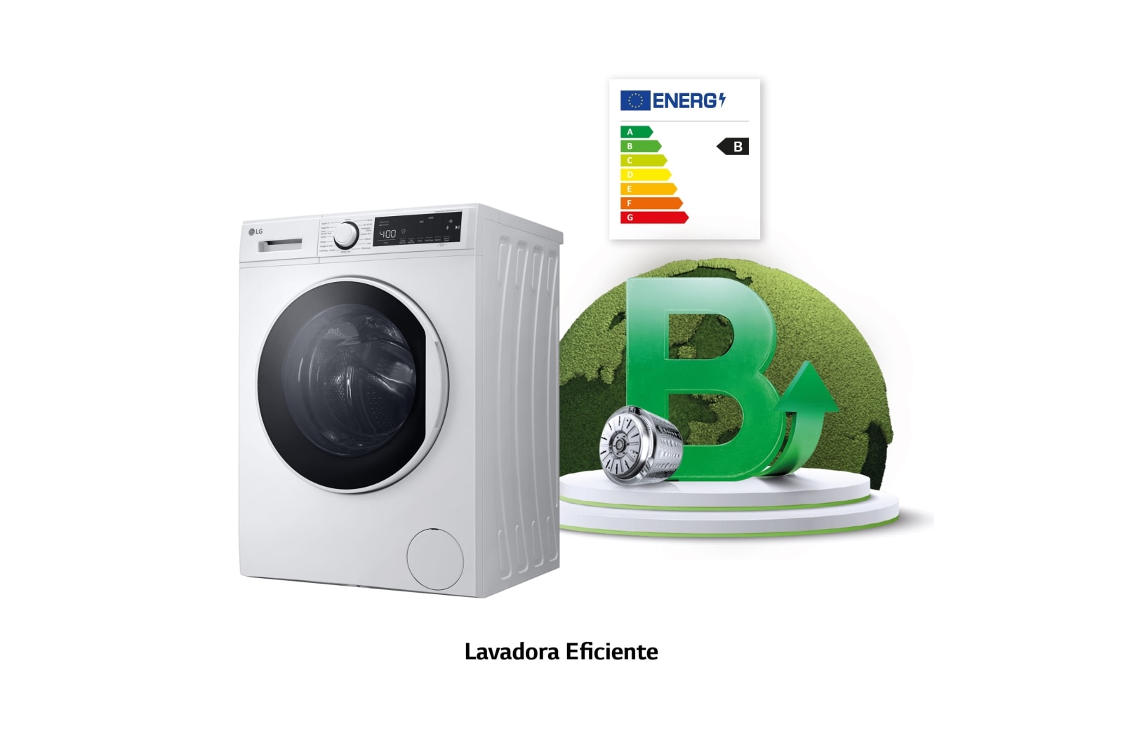 LG Lavadora 8kg 1200rpm, Clasificación B, Serie 100, F2WT2008S3W