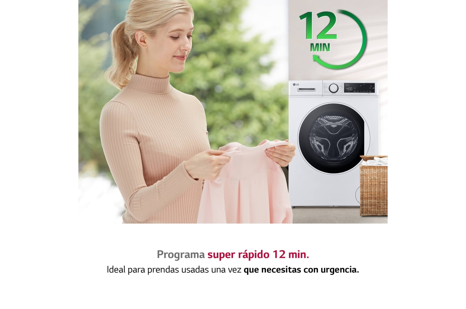 LG Lavadora 8kg 1200rpm, Clasificación B, Serie 100, F2WT2008S3W